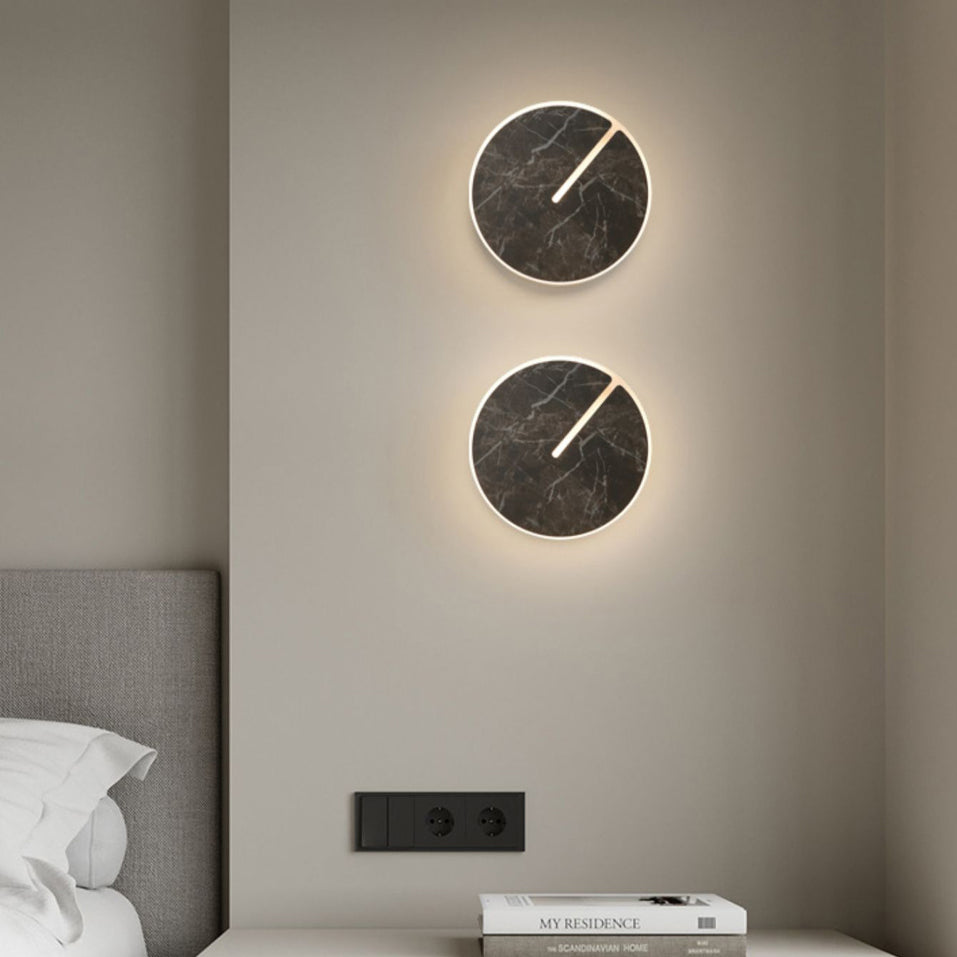 Contemporary Scandinavian Acrylic Iron Rock Board LED Wall Sconce Lamp For Living Room