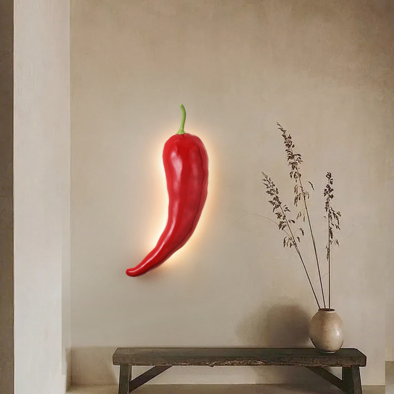 Contemporary Creative Chili Resin Glass LED Wall Sconce Lamp For Dining Room