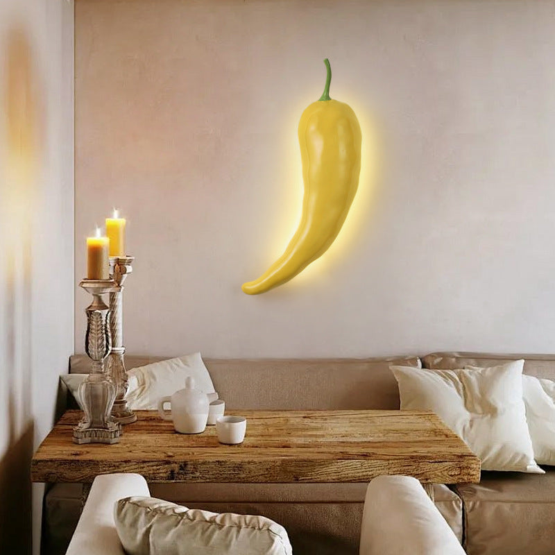Contemporary Creative Chili Resin Glass LED Wall Sconce Lamp For Dining Room