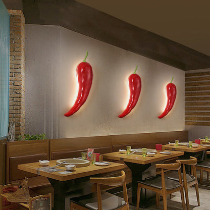 Contemporary Creative Chili Resin Glass LED Wall Sconce Lamp For Dining Room