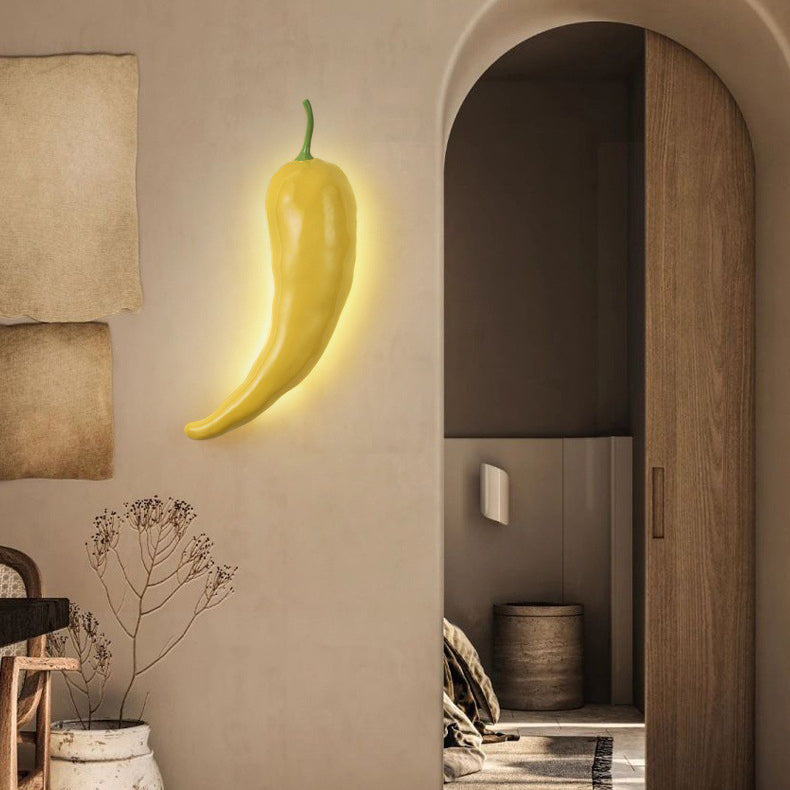 Contemporary Creative Chili Resin Glass LED Wall Sconce Lamp For Dining Room