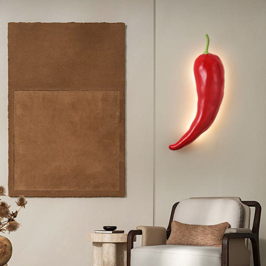 Contemporary Creative Chili Resin Glass LED Wall Sconce Lamp For Dining Room