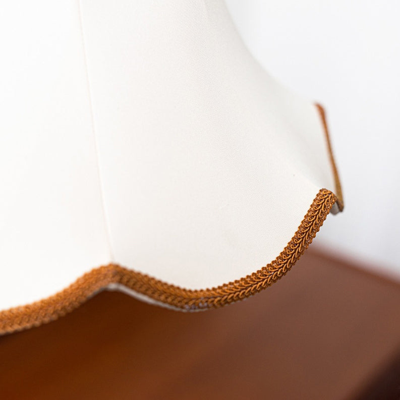Traditional French Petal Shape Fabric Lampshade Hardware Wood  1 - Light Pendant Light For Dining Room
