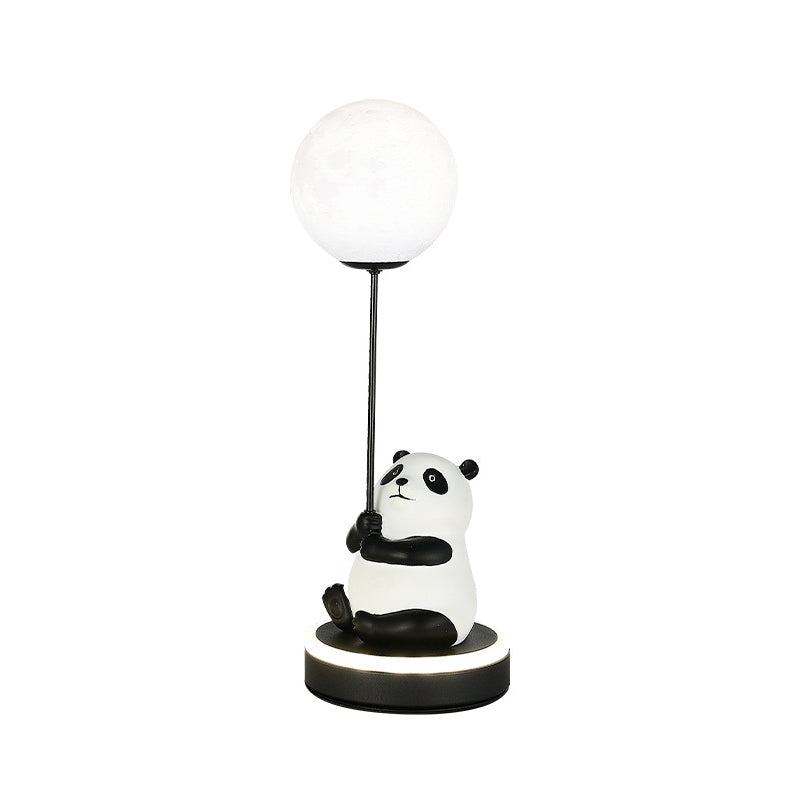 Contemporary Creative Panda Resin Base PVC Lampshade LED Table Lamp For Bedroom
