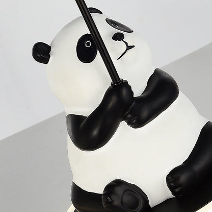 Contemporary Creative Panda Resin Base PVC Lampshade LED Table Lamp For Bedroom