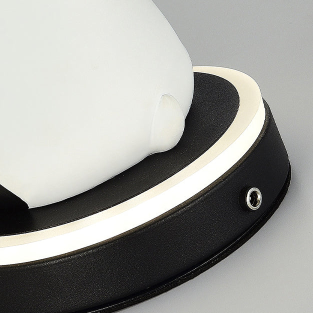 Contemporary Creative Panda Resin Base PVC Lampshade LED Table Lamp For Bedroom