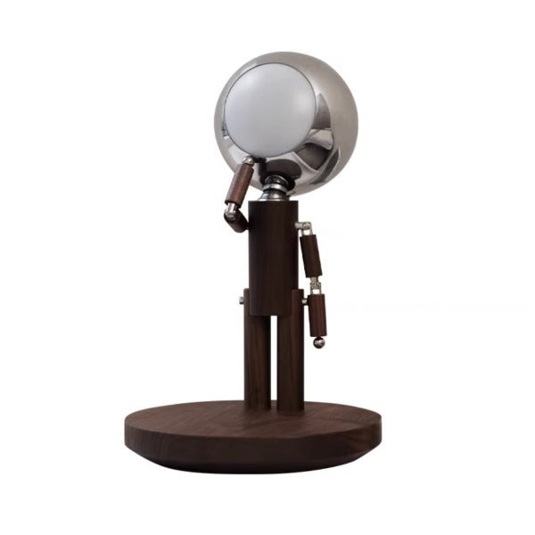 Contemporary Creative Astronaut Iron Lampshade Wood Base LED Table Lamp For Bedroom