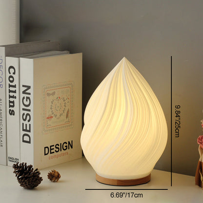 Contemporary Nordic Peach PVC Lampshade Round Solid Wood Base 1 - Light Table Lamp For Bedroom