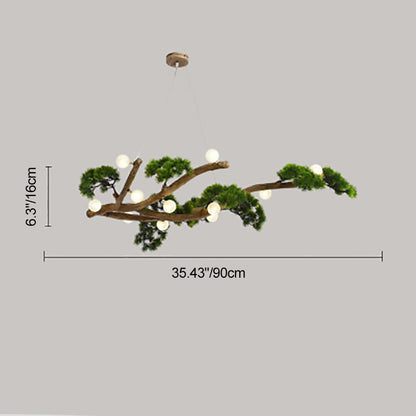 Traditional Japanese Welcoming Pine Branches 12/28 - Light Chandelier Island Light For Dining Room