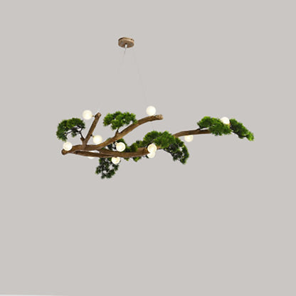 Traditional Japanese Welcoming Pine Branches 12/28 - Light Chandelier Island Light For Dining Room