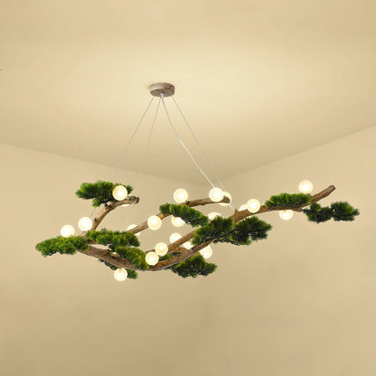 Traditional Japanese Welcoming Pine Branches 12/28 - Light Chandelier Island Light For Dining Room