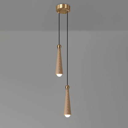 Contemporary Scandinavian Dome Small Cone Copper Ash LED Chandeliers For Dining Room