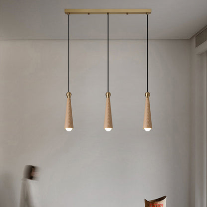 Contemporary Scandinavian Dome Small Cone Copper Ash LED Chandeliers For Dining Room