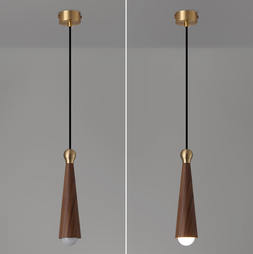 Contemporary Scandinavian Dome Small Cone Copper Ash LED Chandeliers For Dining Room
