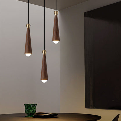 Contemporary Scandinavian Dome Small Cone Copper Ash LED Chandeliers For Dining Room