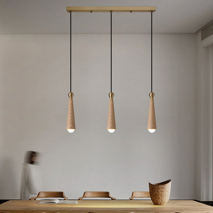 Contemporary Scandinavian Dome Small Cone Copper Ash LED Chandeliers For Dining Room