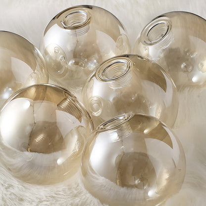 Contemporary Nordic Dome Bubble Orb Copper Glass Lampshade 7/10 - Light Semi-Flush Mount Ceiling Light For Living Room