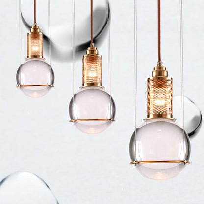 Contemporary Scandinavian Dome Orb Crystal Iron 1/3 - Light Chandelier For Dining Room