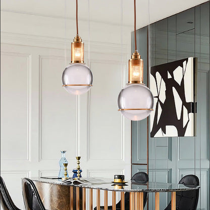 Contemporary Scandinavian Dome Orb Crystal Iron 1/3 - Light Chandelier For Dining Room