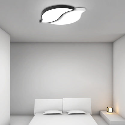 Contemporary Creative Leaves Stitching Acrylic Iron Lampshade LED Flush Mount Ceiling Light For Bedroom