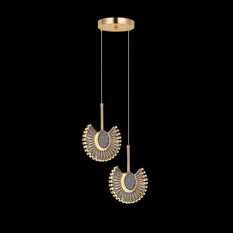 Modern Luxury Dome Aluminum Hardware Acrylic LED Chandeliers For Dining Room
