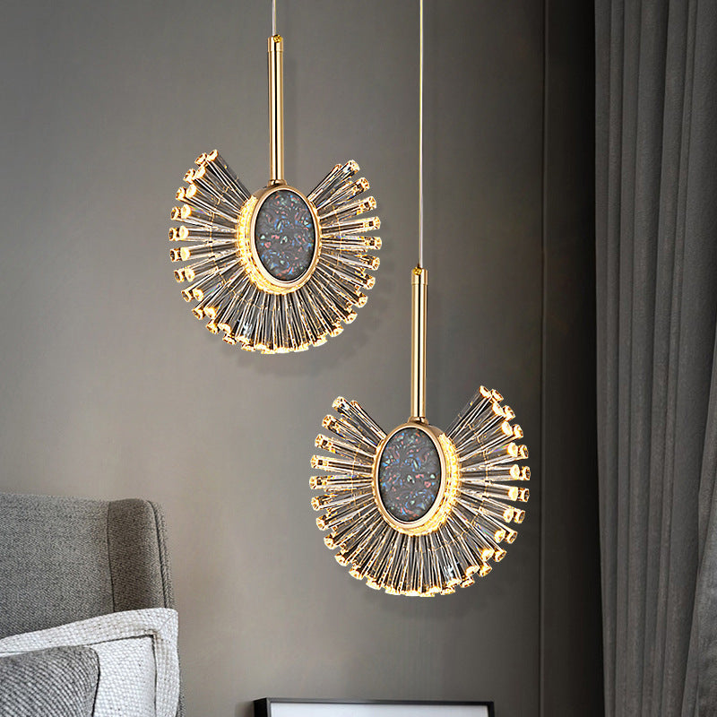 Modern Luxury Dome Aluminum Hardware Acrylic LED Chandeliers For Dining Room