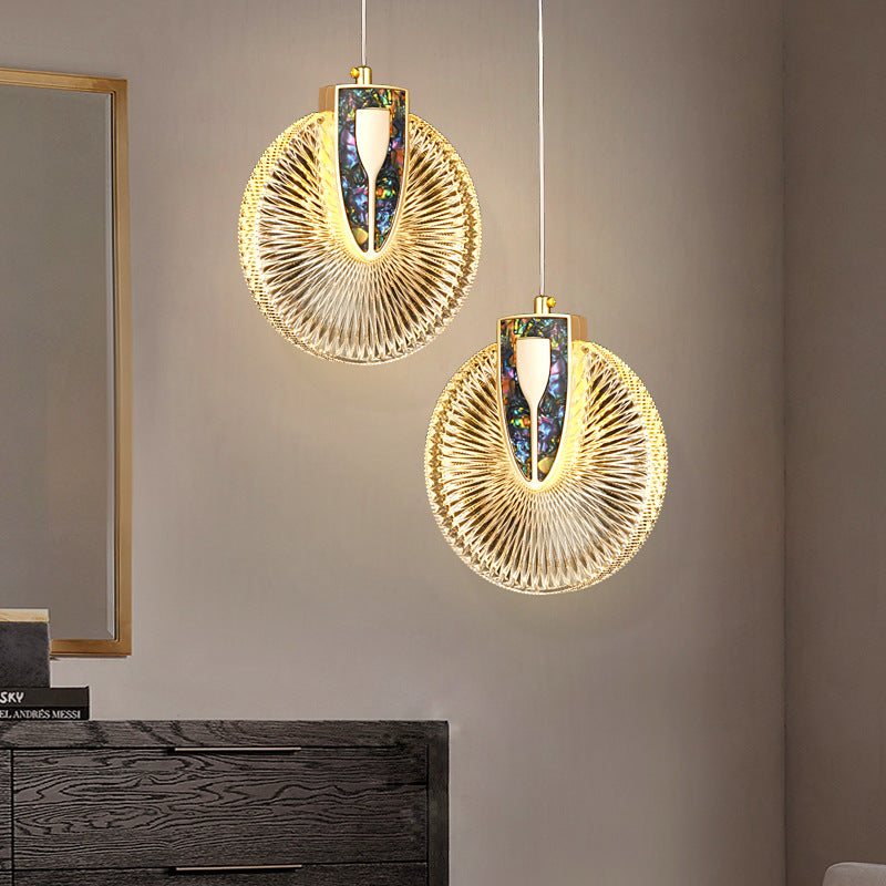 Modern Luxury Dome Round Aluminum Hardware Acrylic LED Chandeliers For Dining Room
