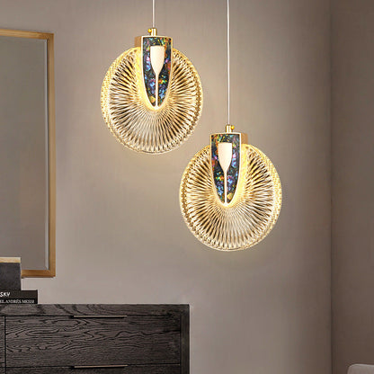 Modern Luxury Dome Round Aluminum Hardware Acrylic LED Chandeliers For Dining Room