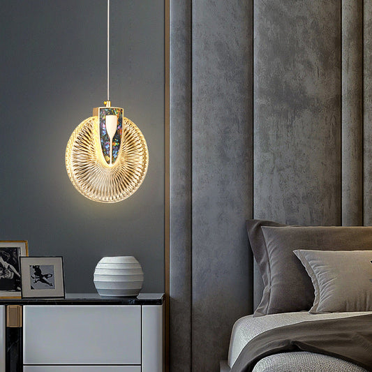 ثريات LED حديثة فاخرة على شكل قبة دائرية من الألومنيوم مزودة بإضاءة أكريليك لغرفة الطعام 