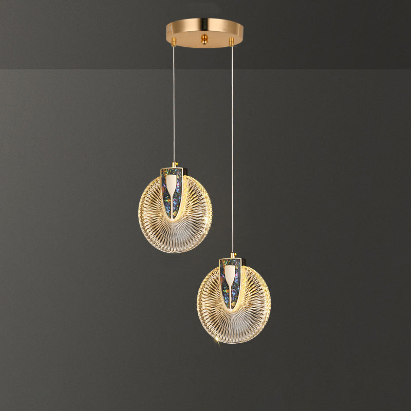 Modern Luxury Dome Round Aluminum Hardware Acrylic LED Chandeliers For Dining Room