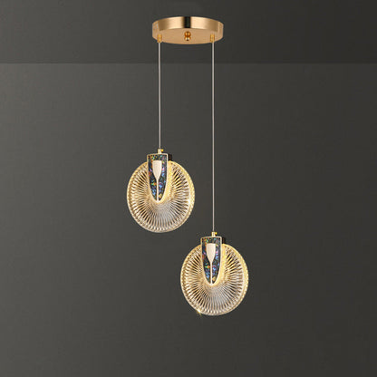 Modern Luxury Dome Round Aluminum Hardware Acrylic LED Chandeliers For Dining Room