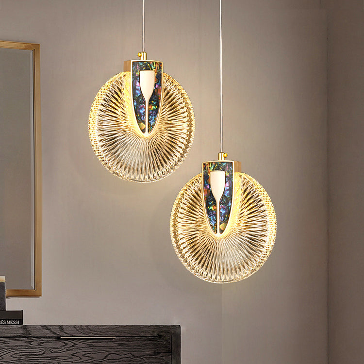 Modern Luxury Dome Round Aluminum Hardware Acrylic LED Chandeliers For Dining Room