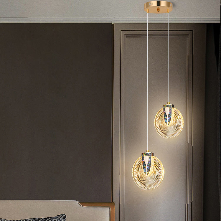 Modern Luxury Dome Round Aluminum Hardware Acrylic LED Chandeliers For Dining Room