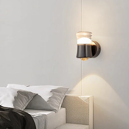 Contemporary Scandinavian Cylinder Aluminum Iron Optical Lens LED Wall Sconce Lamp For Living Room