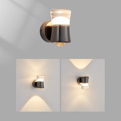 Contemporary Scandinavian Cylinder Aluminum Iron Optical Lens LED Wall Sconce Lamp For Living Room