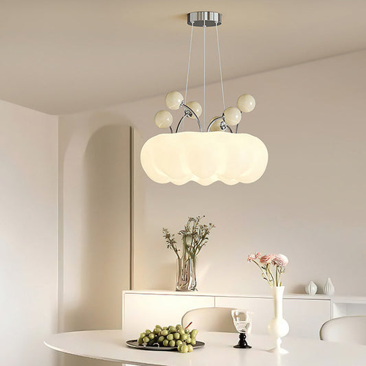 ثريات LED معاصرة على شكل قبة سحابة على الطراز الاسكندنافي مصنوعة من الحديد والزجاج لغرفة الطعام