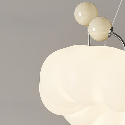 Contemporary Nordic Dome Cloud Shape Orbs Iron Glass LED Chandeliers For Dining Room