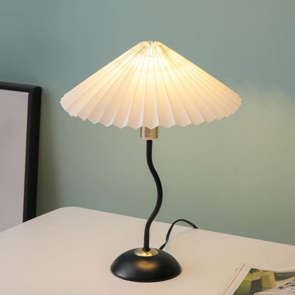Contemporary Nordic Umbrella Fabric Lampshade Iron Base 1 - Light Table Lamp For Bedroom
