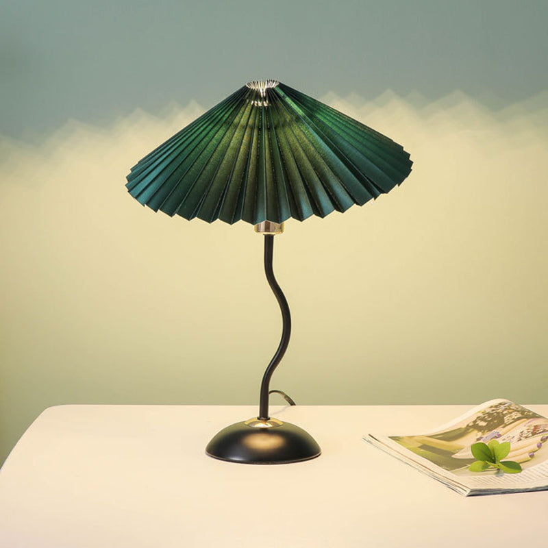 Contemporary Nordic Umbrella Fabric Lampshade Iron Base 1 - Light Table Lamp For Bedroom