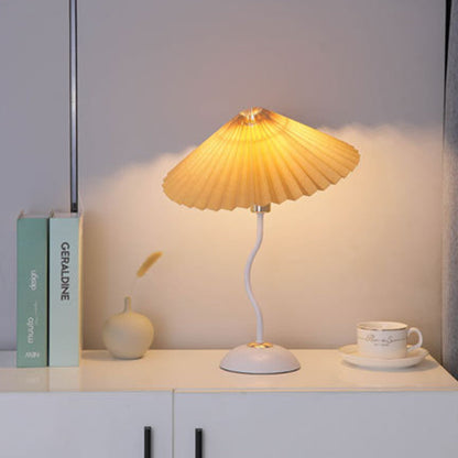 Contemporary Nordic Umbrella Fabric Lampshade Iron Base 1 - Light Table Lamp For Bedroom