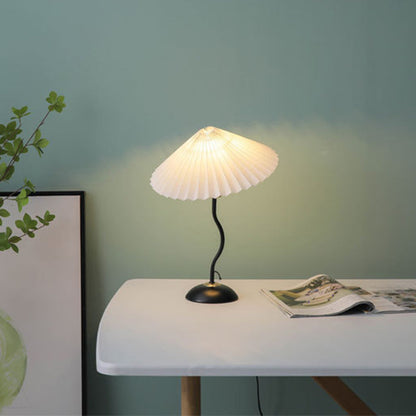 Contemporary Nordic Umbrella Fabric Lampshade Iron Base 1 - Light Table Lamp For Bedroom