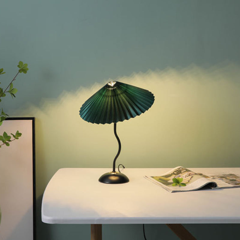 Contemporary Nordic Umbrella Fabric Lampshade Iron Base 1 - Light Table Lamp For Bedroom