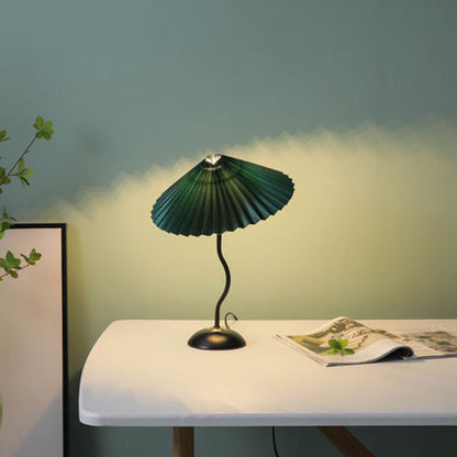 Contemporary Nordic Umbrella Fabric Lampshade Iron Base 1 - Light Table Lamp For Bedroom