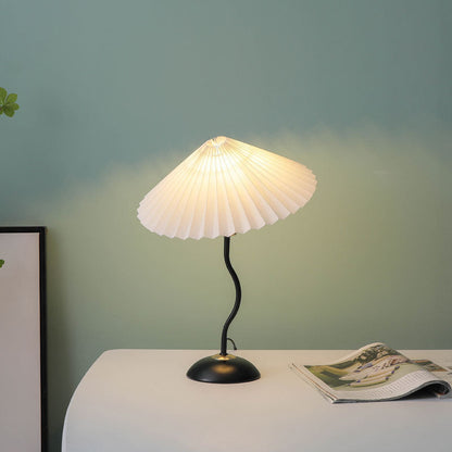 Contemporary Nordic Umbrella Fabric Lampshade Iron Base 1 - Light Table Lamp For Bedroom