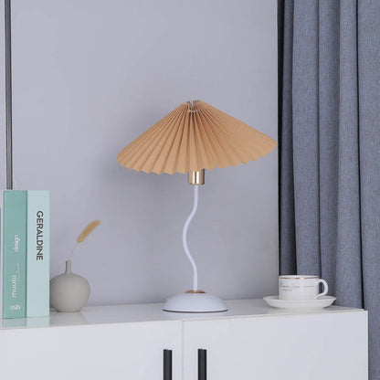 Contemporary Nordic Umbrella Fabric Lampshade Iron Base 1 - Light Table Lamp For Bedroom