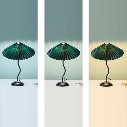 Contemporary Nordic Umbrella Fabric Lampshade Iron Base 1 - Light Table Lamp For Bedroom