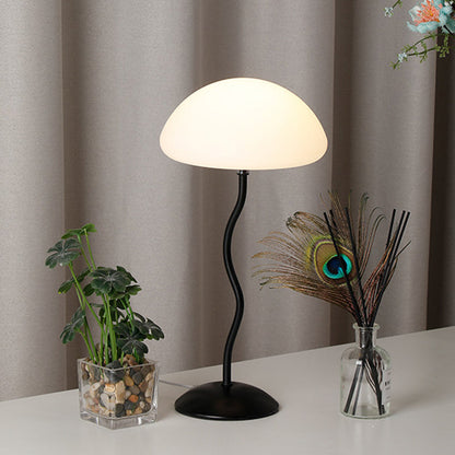 Contemporary Simplicity Mushroom Shape ABS Lampshade Iron Base LED Table Lamp For Bedroom