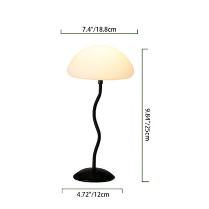 Contemporary Simplicity Mushroom Shape ABS Lampshade Iron Base LED Table Lamp For Bedroom
