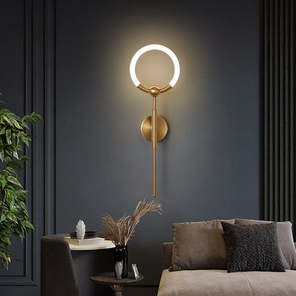 Contemporary Nordic Round Circle Iron Acrylic LED Wall Sconce Lamp For Living Room