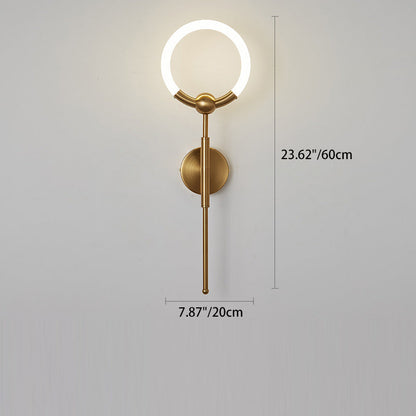 Contemporary Nordic Round Circle Iron Acrylic LED Wall Sconce Lamp For Living Room